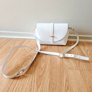 Vice Versa Vegan Leather Crossbody Mini Bag White.